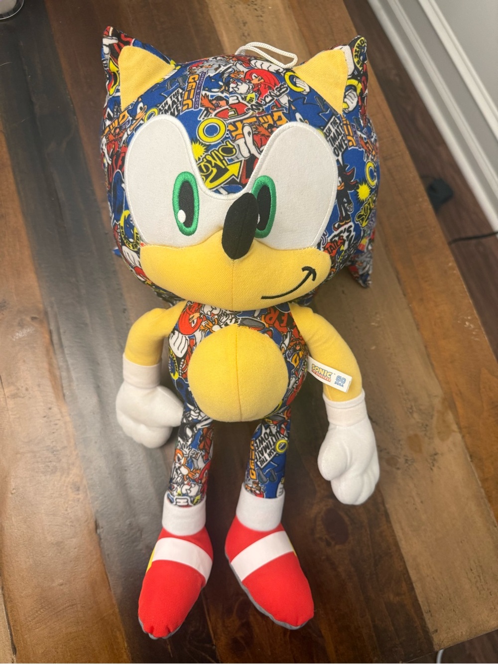Sonic the Hedgehog Sticker Bomb Print 18 Inch Plush SEGA 2019 Knuckles Tails
